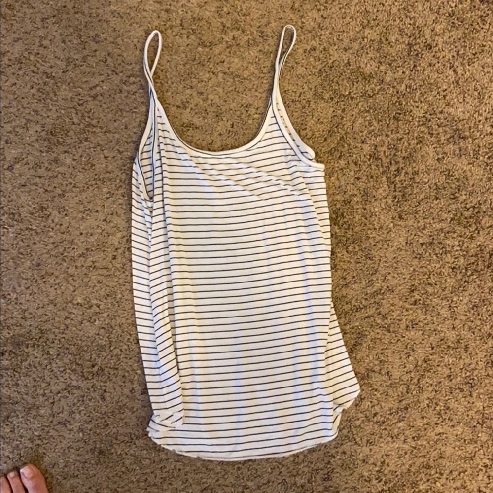 Black and white striped tank